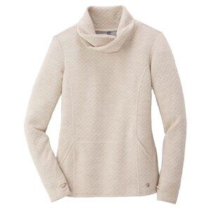 KUHL Athena Oatmeal Beige Merino Wool Blend Pullover Fleece Sweater Women  M